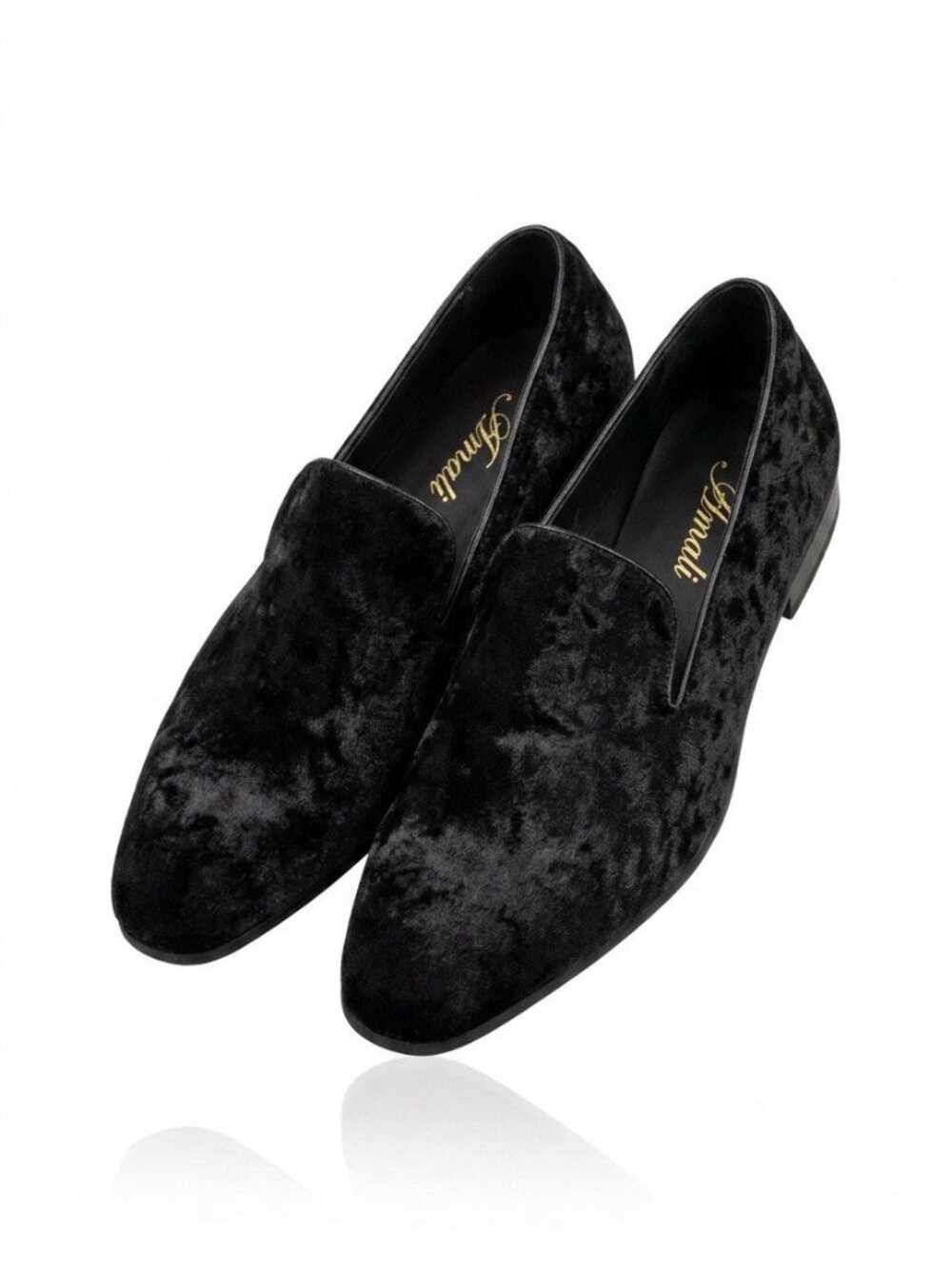 Amali, men’s black velvet formal loafers, Size 13